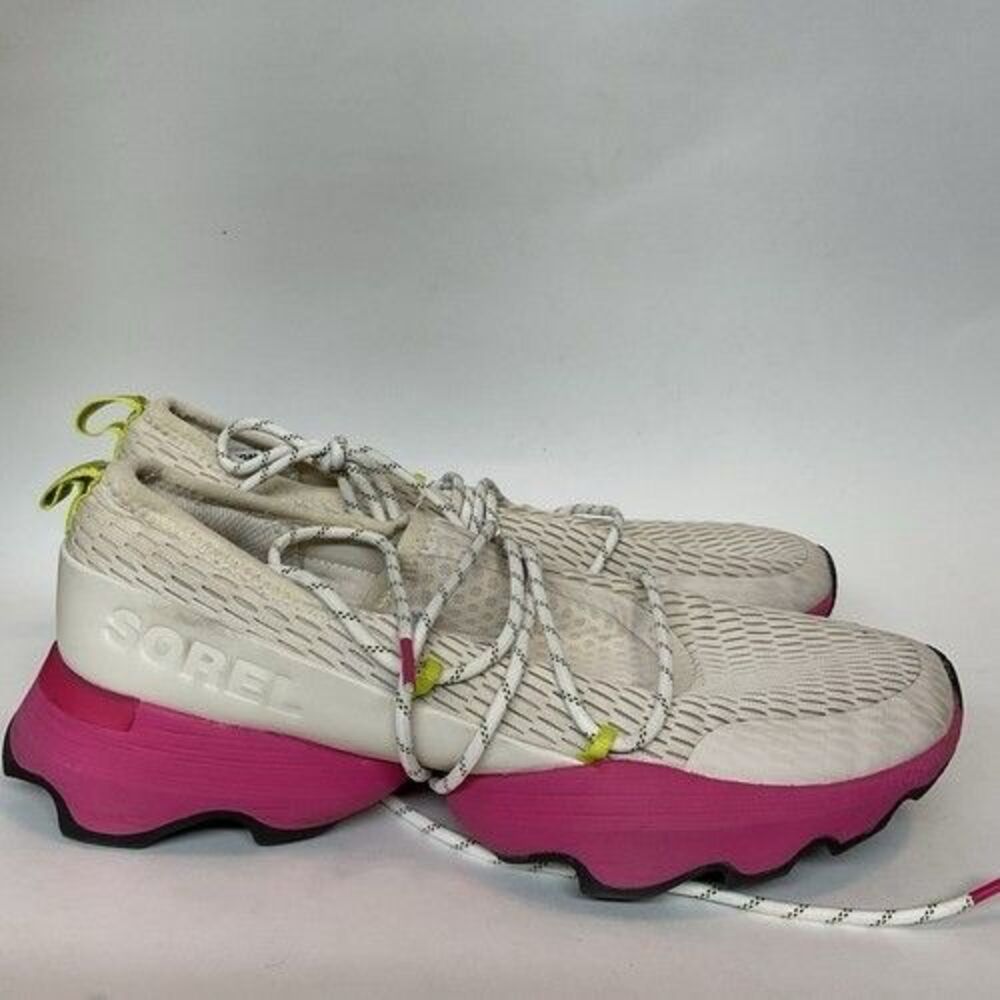 Sorel Kinetic Impact Pink/White Lace Up Cactus Sneakers Women 9.5 Vietnam Mesh - Picture 11 of 12